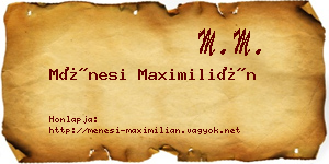 Ménesi Maximilián névjegykártya